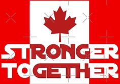 a red and white poster with the words,'stronger to getter '