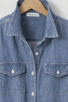 Versatile and lightweight, our denim shirt can be worn any way you like – layered under a sweater, buttoned on its own, or open as an easy layer on warmer days. Two patch pockets and pleated back yoke. | Women's River Walk Denim Shirt Top - Medium Wash - XL