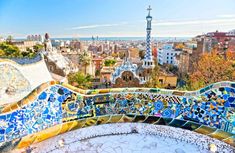 an artistic view of barcelona from the top of la pedreda, spain's most famous building