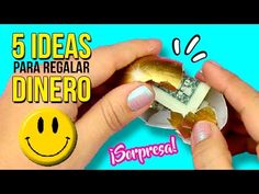 a person holding a piece of food with money on it and the words 5 ideas para regalar dinero