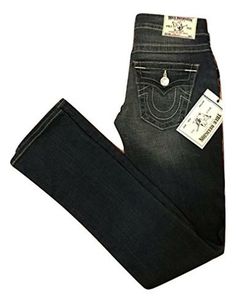 True Religion MSM Avalon Straight Distressed Jeans Size: 25  MSRP: $224.00 Belt loops Zip fly with button closure Five-pocket style with back button flap pockets Signature stitching on back pockets  Distressed skinny jeans.  Contrast stitching.  98% Cotton, 2% Spandex.  Made in USA.  Machine wash The jeans look darker in pictures than the actual jeans. Jeans Look, True Religion, Flap Pocket, Distressed Jeans, Jeans Size, Shoe Accessories, Stitching, Spandex, Women Accessories