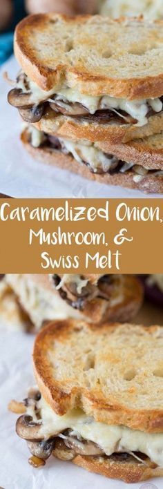 an image of grilled onion mushroom and swiss melt sandwiches