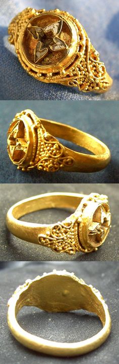 Finger ring, Europe, 9th-11th century. Byzantine Jewelry, Medieval Rings, Early Middle Ages, Jewels Rings, Precious Metal Clay