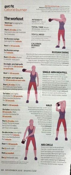 an exercise poster with instructions on how to do the kettlebell squats and pull ups