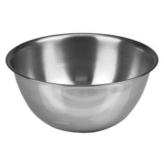 a stainless steel bowl on a white background