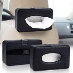 Product Description Car Tissue Holder, Sun Visor Napkin Holder Our tissue holder napkin box is designed with a stylish and simple appearance, the outer layer is high-grade PU leather, the inner layer is velvet, hand-sewn, fine workmanship, odorless and tasteless, sun-resistant and easy to clean, and durable will not wear easily. Car Tissue Case Holder This sun visor napkin holder can perfectly organize the loose and messy paper towels and masks in your car, making your car look neater and also d Car Accessories Black, Kleenex Holder, Car Tissue Holder, Amazon Canada, Car Visor, Tissue Case, Trash Can For Car, Car Trash, Transparent Bag