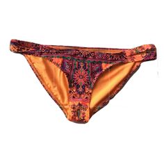 Eidon Women Low Rider Multi Color Bikini Bottoms Large Nwt Orange Stretch Swimwear For Festival, Bohemian Orange Swimwear For Pool, Orange Bohemian Swimwear, Purple Bohemian Swimwear For Pool, Purple Stretch Swimwear For Festival, Purple Fitted Bohemian Swimwear, Acid Bath, Low Rider, Womens Swim