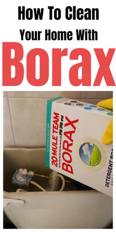 a box of borax sitting on top of a sink