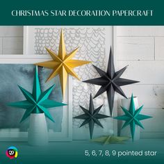 the christmas star decoration papercraft is displayed