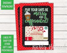 a christmas card with the words, thanks for all you do and a cup of coffee