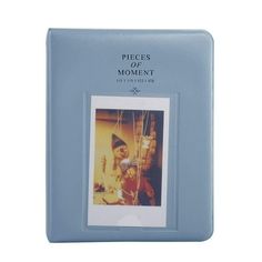 a blue photo frame with an image of a woman in a hat on it and the words, pieces of moment