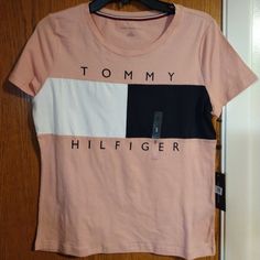 Nwt/ Tommy Hilfiger Women/Small, Graphic, Pink, White & Blue, Tee-Shirt. Tommy Hilfiger Spring Crew Neck Tops, Tommy Hilfiger Crew Neck Tops For Spring, Tommy Hilfiger Graphic Print Tops For Spring, Tommy Hilfiger Letter Print Tops For Spring, Tommy Hilfiger Graphic Tee For Spring, Spring Cotton Tommy Hilfiger Tops, Tommy Hilfiger Short Sleeve Tops For Spring, Spring Cotton Tops By Tommy Hilfiger, Tommy Hilfiger Cotton Tops For Spring