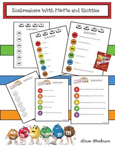 an image of printable worksheets with m & m's and skittles