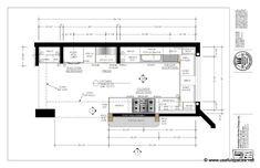 the floor plan for a kitchen and living room