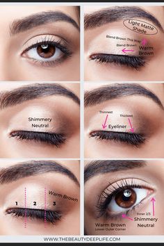 Step By Step Eye Makeup, Natural Eyeshadow Looks, Eye Makeup Guide, Natural Eye Makeup Tutorial, Eye Makeup Techniques, Natural Eyeshadow, Eye Makeup Pictures