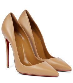 Christian Louboutin has mastered the art of classic stilettos with the iconic So Kate 120 pumps. From the label's Nudes collection in shade 3 â" a medium beige â" this exclusive pair is made from smooth nappa leather with iconic lipstick-red soles. It doesn't matter what you wear them with â" once you put them on, the world is yours. | Christian Louboutin So Kate 120 leather pumps Classic Red Sole Calf Leather Heels, Classic Heels With Red Sole In Calf Leather, Classic Calf Leather Heels With Red Sole, Nude Pumps Shoes, Christian Louboutin Shoes Pumps, Louboutin Online, Christian Louboutin So Kate, Red Louboutin, So Kate