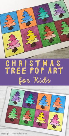 christmas tree pop art for kids to make