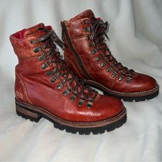 Excellent Condition And Comes With Bed Stu Box. I've Only Worn These Twice For One Outfit. These Are Near New Condition, There May Be Some Marks On Them But If There Are, You Can't See Them Because Of The Trademark Bed Stu Distressing. These Are Beautiful Boots And Very Comfy, I Have Two Other Colors But The Red Is Not Needed Anymore Bedstu Boots, Mid Ankle Boots, Bed Stu Boots, Woman Bedding, Bed Stu, Beautiful Boots, Moto Boots, Hiking Boots, Bootie Boots