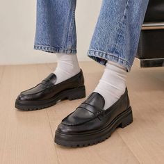 Chunky Loafers Outfit, Loafer Outfits, Chunky Loafer, Loafers Outfit, Chunky Loafers, Men Loafers, Black Loafers