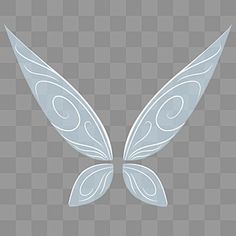 a white butterfly with swirls on it's wings is shown in the shape of a