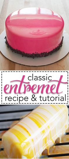 an image of a cake with icing on it and the words classic entreet recipe