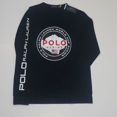 Men's Black Alpine Racing Long Sleeve Crewneck T-Shirt 100% Cotton Price Is Firm Check Out My Closet For More Limited Edition Polo Bear, Polo Ralph Lauren, Michael Kors, Kate Spade & Aldo Sporty Black Shirt With Logo Print, Sporty Black Tops With Branding, Sporty Crew Neck Top With Logo Print, Black Sporty Shirt With Logo Print, Black Graphic Tee With Crew Neck, Black Letter Print Crew Top, Branded Long Sleeve Sports Top, Black Crew Neck Graphic Tee, Logo Print Crew Neck Sports Top