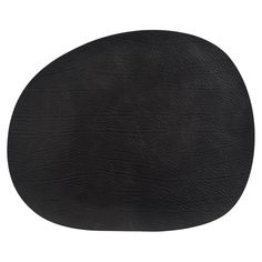 an oval shaped black leather object on a white background with clipping for text or image