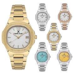 • Daniel Klein 32mm Womens Metal Oval Nautilus Watch, Stainless Steel Band - DK13581 • Available Colors: Silver , Silver / Tiffany Blue Dial , Silver / Yellow Dial , Silver and Gold , Gold Daniel Klein, Stainless Steel Band, Tiffany Blue, Nautilus, Accessories Watches, Wrist Watch, Jewelry Watches, Stainless Steel, Band