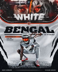 an advertisement for the white vs bengal football game