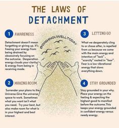 Laws Of Detachment, Improv Tips, Manifesting Mantras, Law Of Detachment, Nervus Vagus, Emotional Detachment, Spiritual Psychology, Healing Spirituality