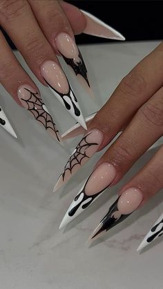 Simple Stiletto Nails, Horror Nails, Halloween Acrylic Nails, Gothic Nails, Nails Now