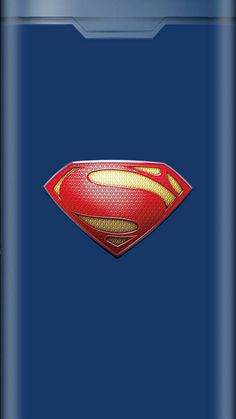 the superman symbol is on top of a blue case with a red and yellow design