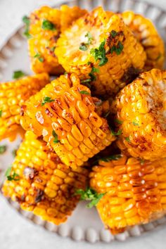 grilled corn on the cob with parmesan cheese and cilantro