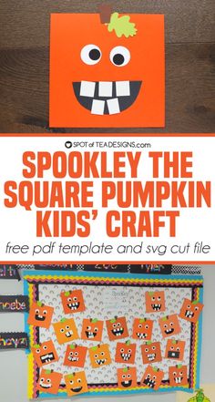 an orange pumpkin craft with the words spookley the square pumpkin kids'craft