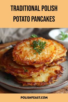 These delicious traditional Polish Potato Pancakes, also known as Placki Ziemniaczane is a great main dish or side dish to meat and sauces.