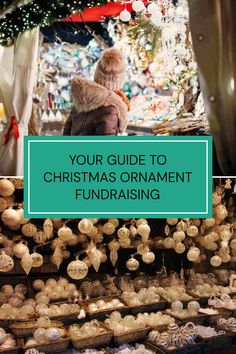 Follow our helpful tips for Christmas ornament fundraisers. Pin features 2 images showcasing a Christmas ornament stall and donation strategies for successful holiday fundraising.