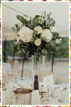 Wedding Flower Arrangements - Amazing! - Get your ideas from the online retailer. Wedding Centerpieces Flowers Tall, Tall Vase Flower Arrangements Wedding, Tall Floral Arrangements Wedding, Tall Wedding Table Centerpieces, Tall Flowers Wedding, High Flower Centerpieces Wedding, Tall Vases With Flowers, Tall White Flower Arrangements, Classy Wedding Flowers