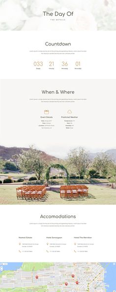 an image of a website page for a wedding venue