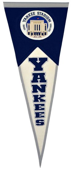 a pennant with the name yankee stadium on it