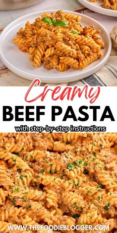 creamy beef pasta with step - by - step instructions is an easy and delicious dinner recipe