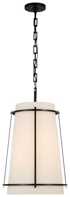 a light fixture with a white shade on it