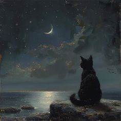 Celestial Profile Picture, Black Cat Aesthetic Icon, Sky Pfp Aesthetic, Luna Witch Aesthetic, Celestial Pfp, Night Goddess Aesthetic, Star People Aesthetic, Moonlight Aesthetic Dark, Moon Song Aesthetic