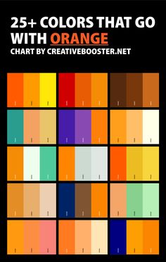 an orange color scheme with the text 25 colors that go with orange chart by creative center