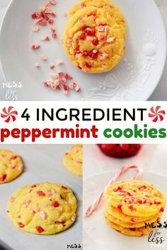 four ingredient peppermin cookies on a white plate