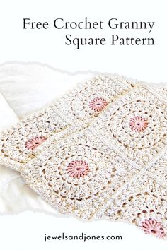 a crochet granny square is shown with the text, free crochet granny square pattern