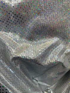 Luxury hologram silver foggy foil with hologram disco sequins all over metallic nylon spandex 4-way stretch 58/60" Sold by the YD. Ships worldwide from Los Angeles California USA  Content: 80% Nylon; 20% Spandex Reptile Skin, Shattered Glass, Eggplant Purple, Neon Colors, California Usa, Los Angeles California, Angeles, Spandex, Fabric