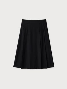 Modern and minimal mood midi skirt. Featuring the pleated detail at sides, midi length, and classic colorway that goes well with various items. Style with various tops like blouse, shirts, or t-shirts and jacket to create modern outfits. - Modern design with unique details- Pleated detail at both sides- Standard silhouette and midi length- Belt loops detail and side zipper closure- Both formal and modern mood Modern A-line Skirt For Workwear, Classic A-line Skirt For Daywear, Classic Flared Skirt For Workwear, Classic Cotton Pleated Lined Skirt, Classic Flared Workwear Skirt, Classic Full Skirt For Workwear, Classic Workwear Flared Skirt, Classic Cotton Pleated Skirt With Accordion Pleats, Cotton Pleated Office Skirt