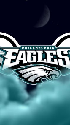 the philadelphia eagles logo is shown above clouds