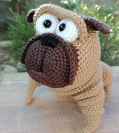 Crochet pug dog. Dog on a wire frame. The legs bend. Length 7.1 in, height 7.1 in (18cm*18 cm). Сrocheted, completely handmade, no glue Crochet Pug Dog, Crochet Pug, Crochet Decor, Wire Frame, Pug Dog, Dog Dog, Handmade Crochet, Stuffed Animals, Pug