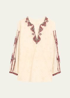 Get free shipping on FORTELA Broderie Anglaise Beaded Blouse at Bergdorf Goodman. Shop the latest luxury fashions from top designers. White V-neck Top With Intricate Embroidery, White V-neck Blouse With Intricate Embroidery, Summer Long Sleeve Cutwork Tops, Elegant V-neck Blouse With Floral Embroidery, Summer Long Sleeve Tops With Cutwork, Elegant V-neck Blouse With Chikankari Embroidery, Traditional Embellished V-neck Tops, Elegant V-neck Top With Resham Embroidery, V-neck Resham Embroidery Blouse For Summer